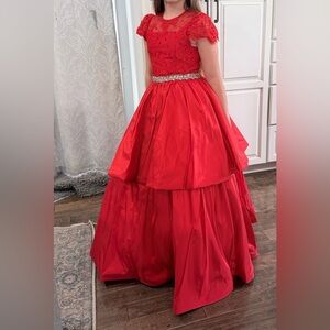 Sherri Hill Radiant Red Formal Kids Dress